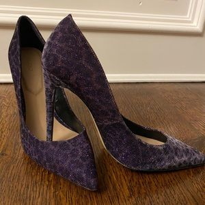 Aldo Purple Shimmer Leopard Print Heel